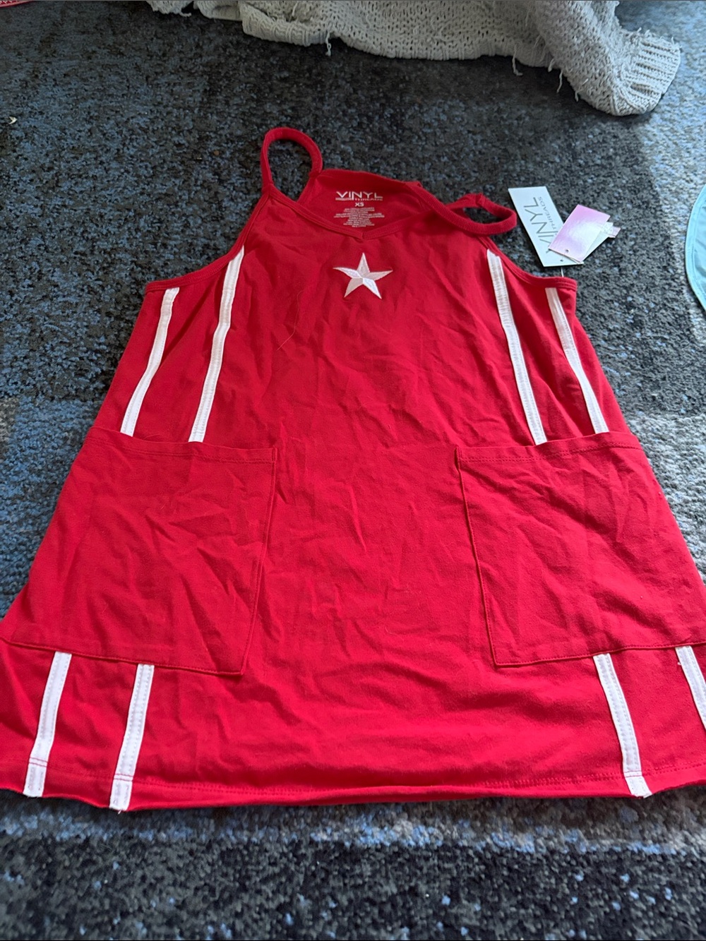 Red Tank Dress with Star Detail juniors ?